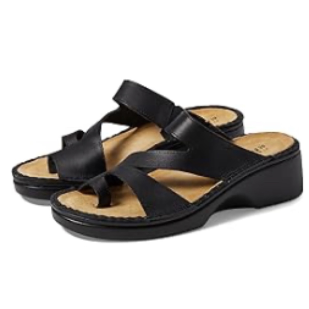 NAOT Matte Black Leather Monterey Sandals, size 8 (EU 39)